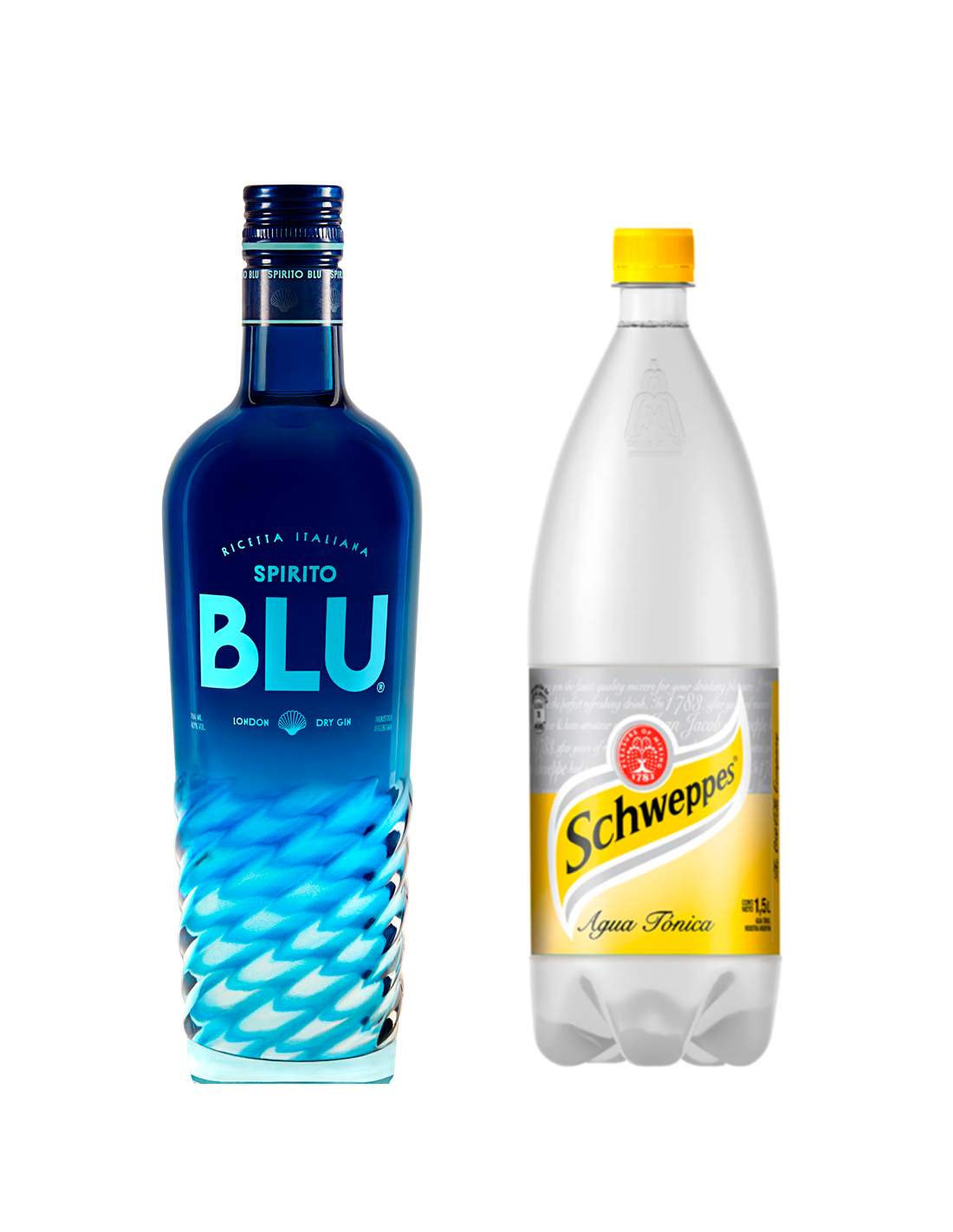 Gin Spirito Blu 700cc + 1 Schweppes Tónica 1.5lts Comprar en Branca