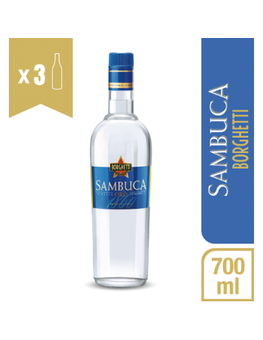 Sambuca Oro Borghetti 700ml x 3 Unidades